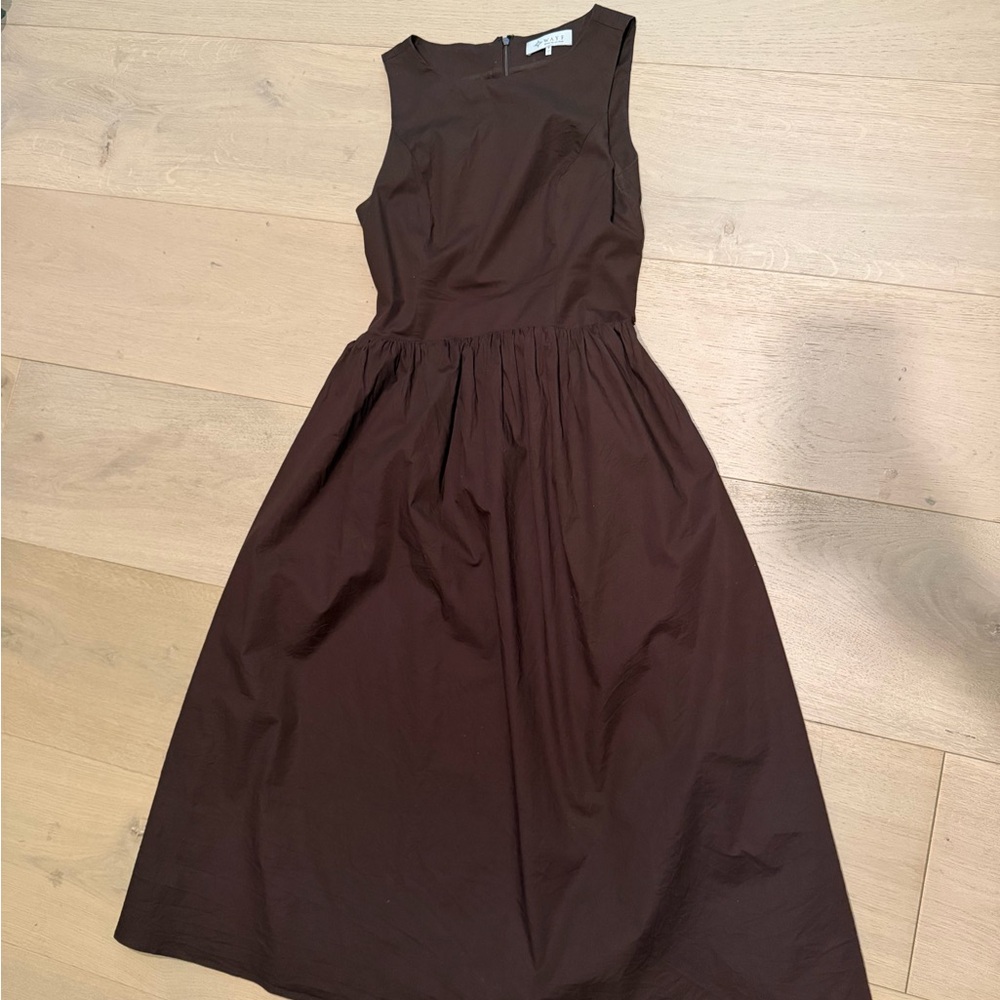 Wayf Chocolate Brown Sleeveless Midi Dress